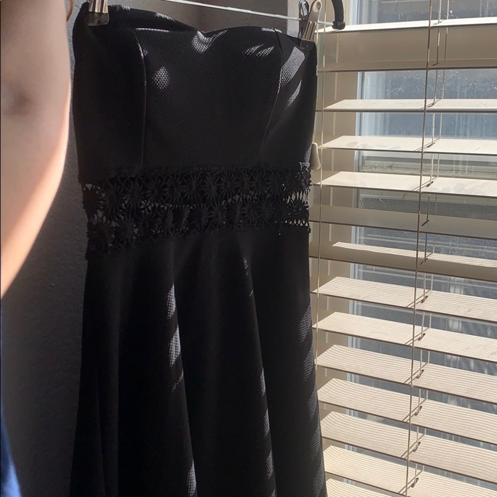 Black strapless dress